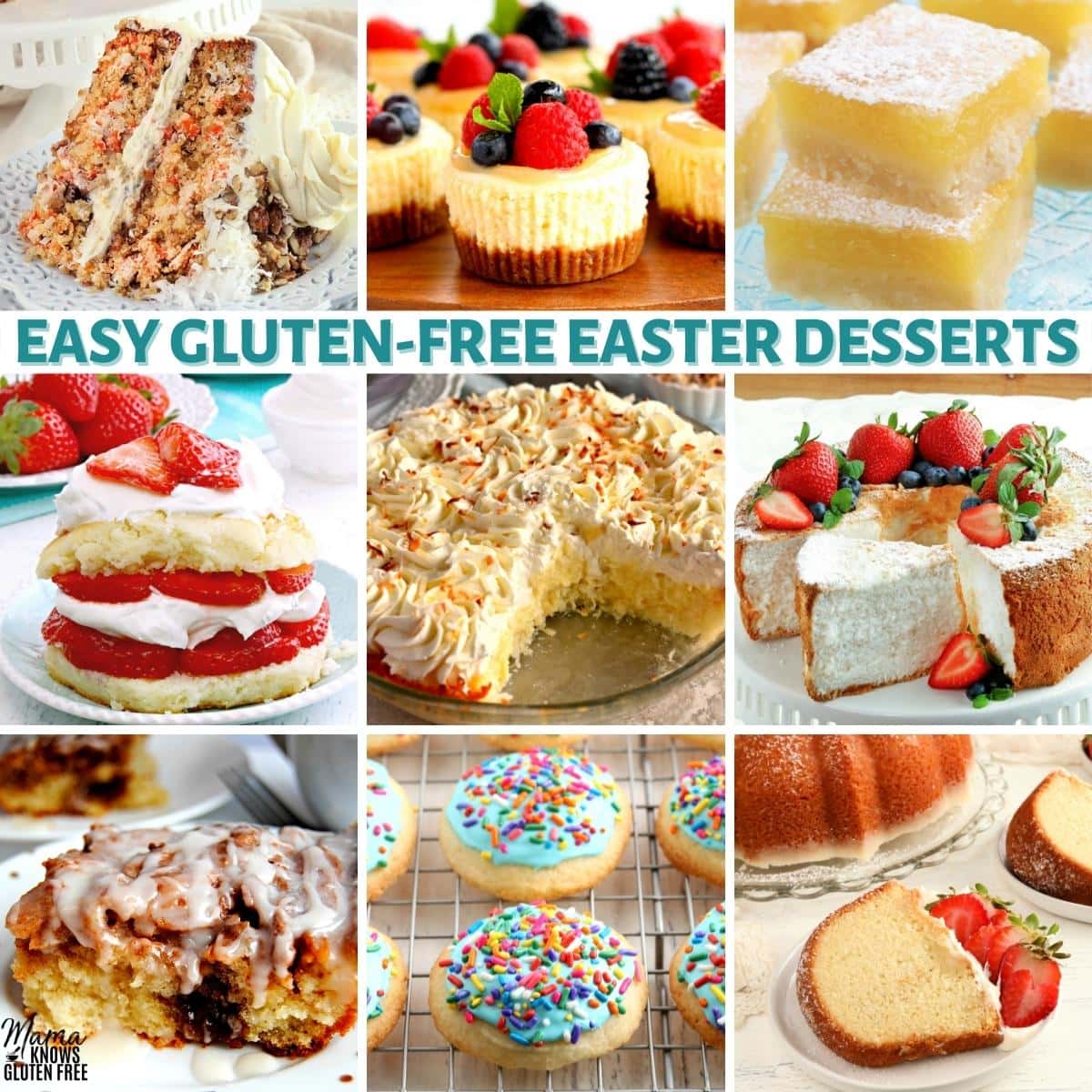 gluten-free Easter desserts photo collage
