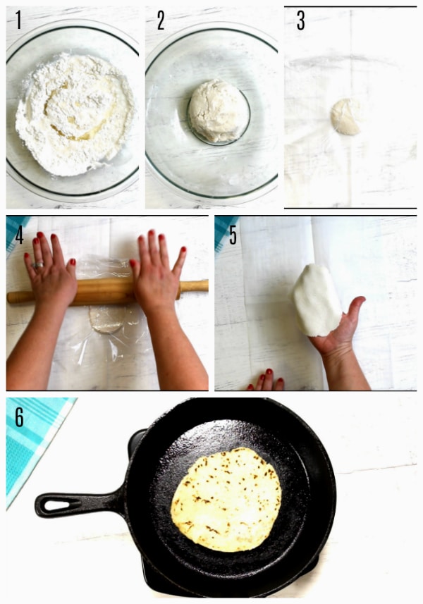 gluten-free tortillas recipe steps photo collage