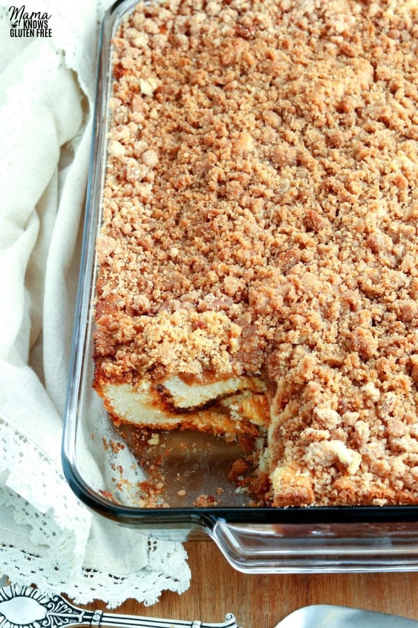 pan of gluten-free coffee cake