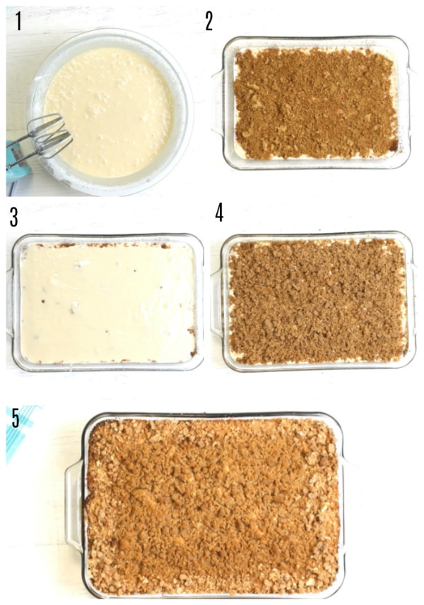 gluten-free coffee cake recipe steps photo collage