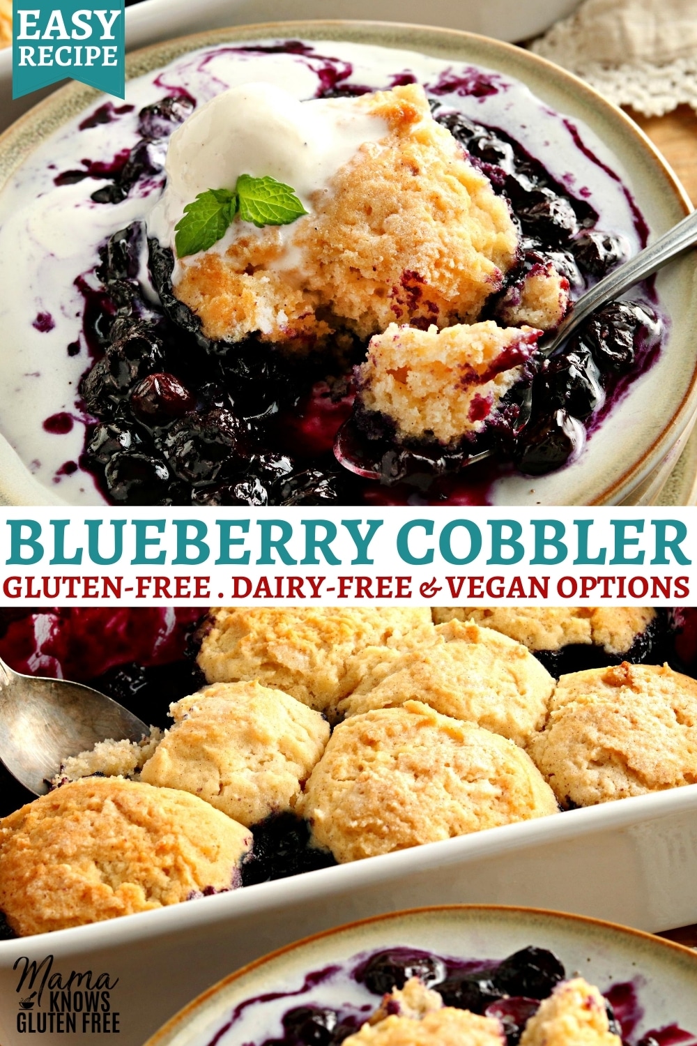 gluten-free blueberry cobbler Pinterest pin 2a