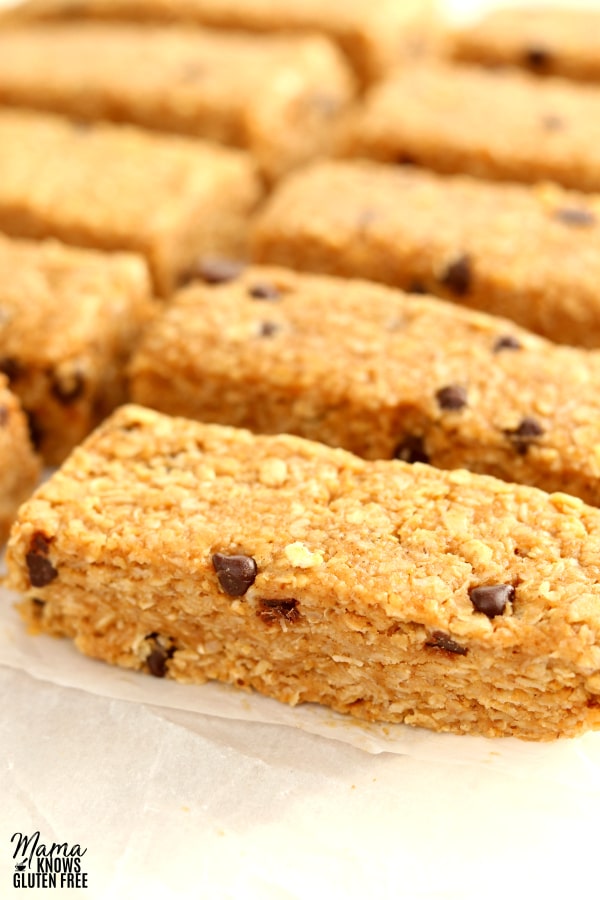 gluten-free granola bars with chocolate chips