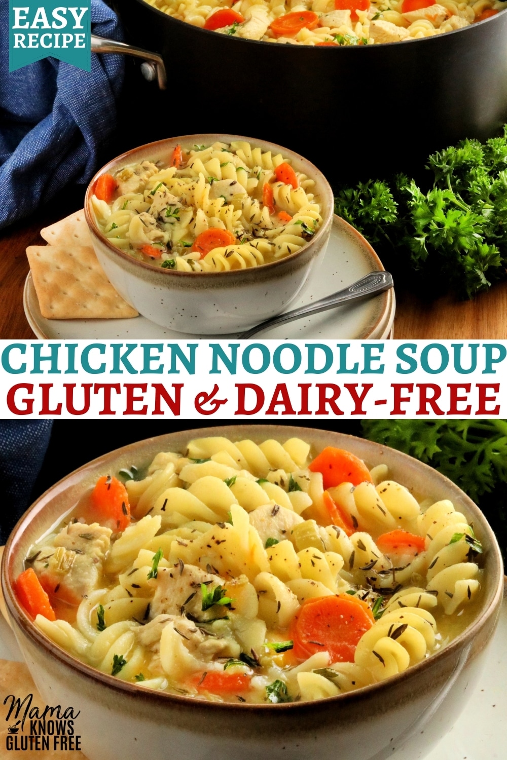 gluten-free chicken noodle Pinterest pin 2a