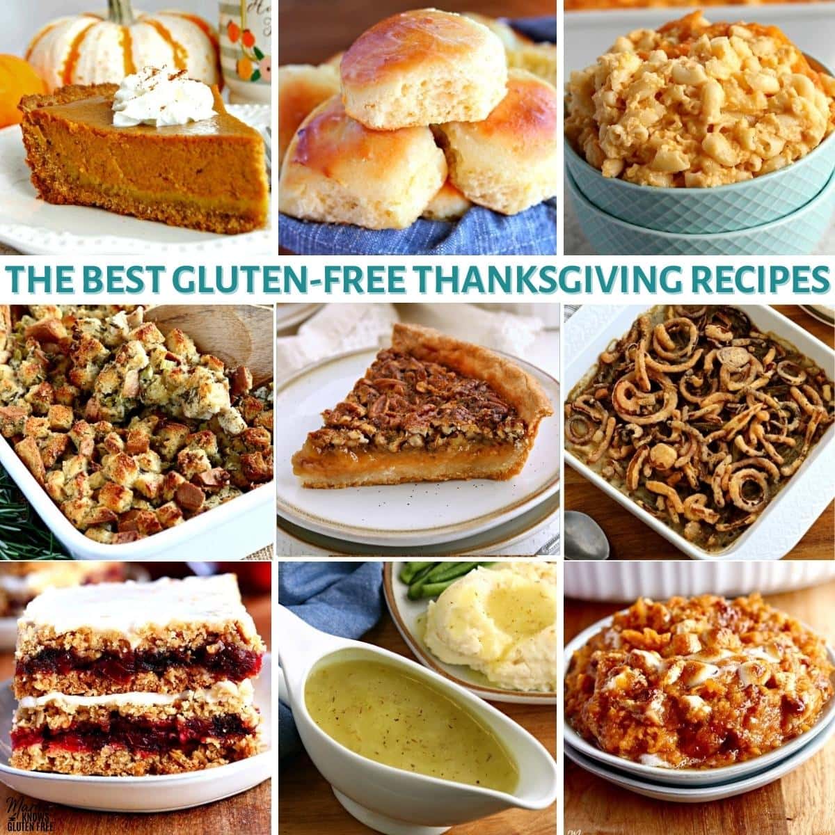 gluten-free Thanksgiving recipes photo collage
