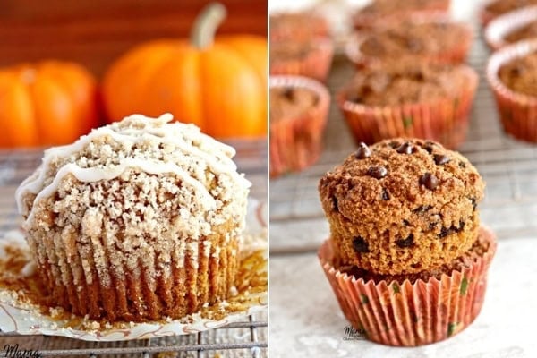 gluten-free pumpkin muffins photo collage