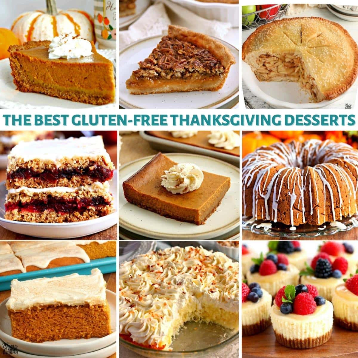 gluten-free Thanksgiving desserts photo collage