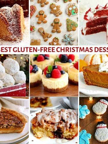 gluten-free Christmas desserts photo collage