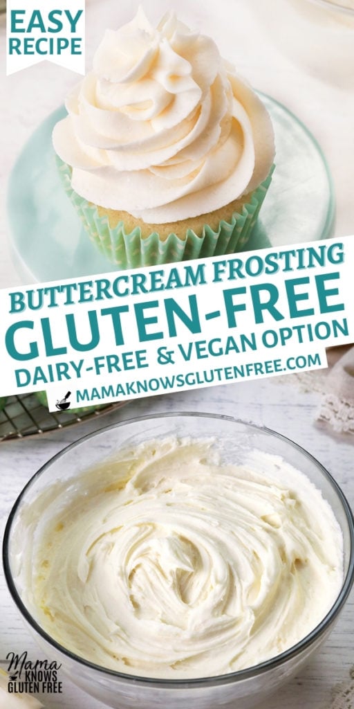 glutten-free vanilla buttercream frosting Pinterest pin 1n