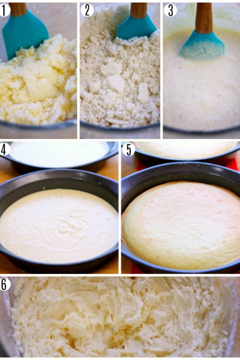 gluten-free lemon cake recipe steps photo collage