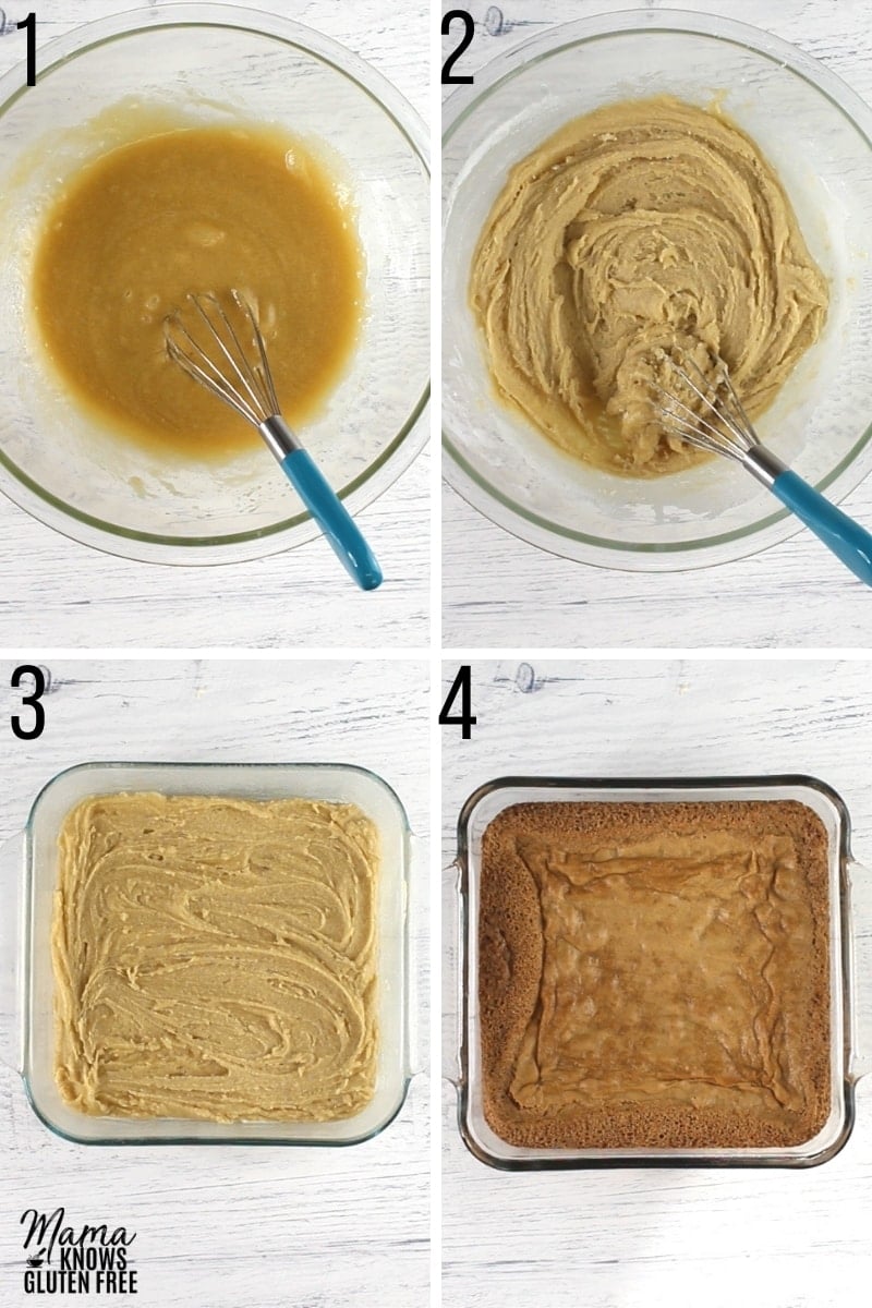 gluten-free blondies recipe steps photo collage