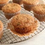 gluten-free zucchini muffins on a cooling rack