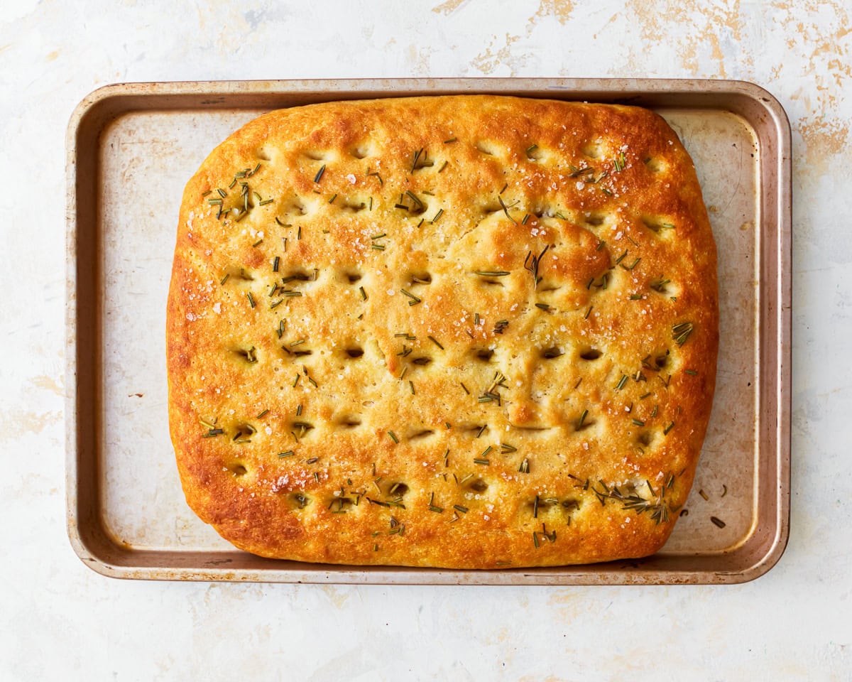 baked gluten-free focaccia.