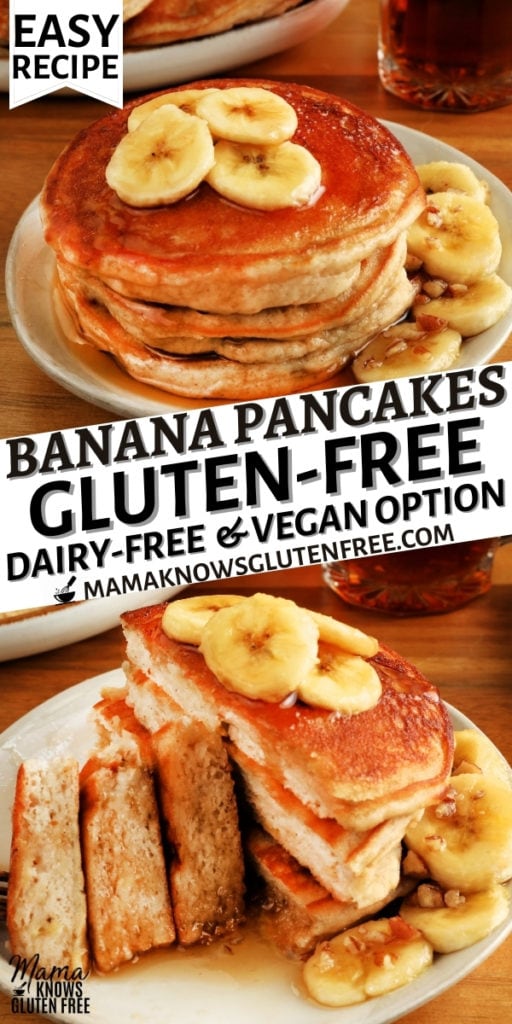 gluten-free banana pancakes Pinterest pin 1n