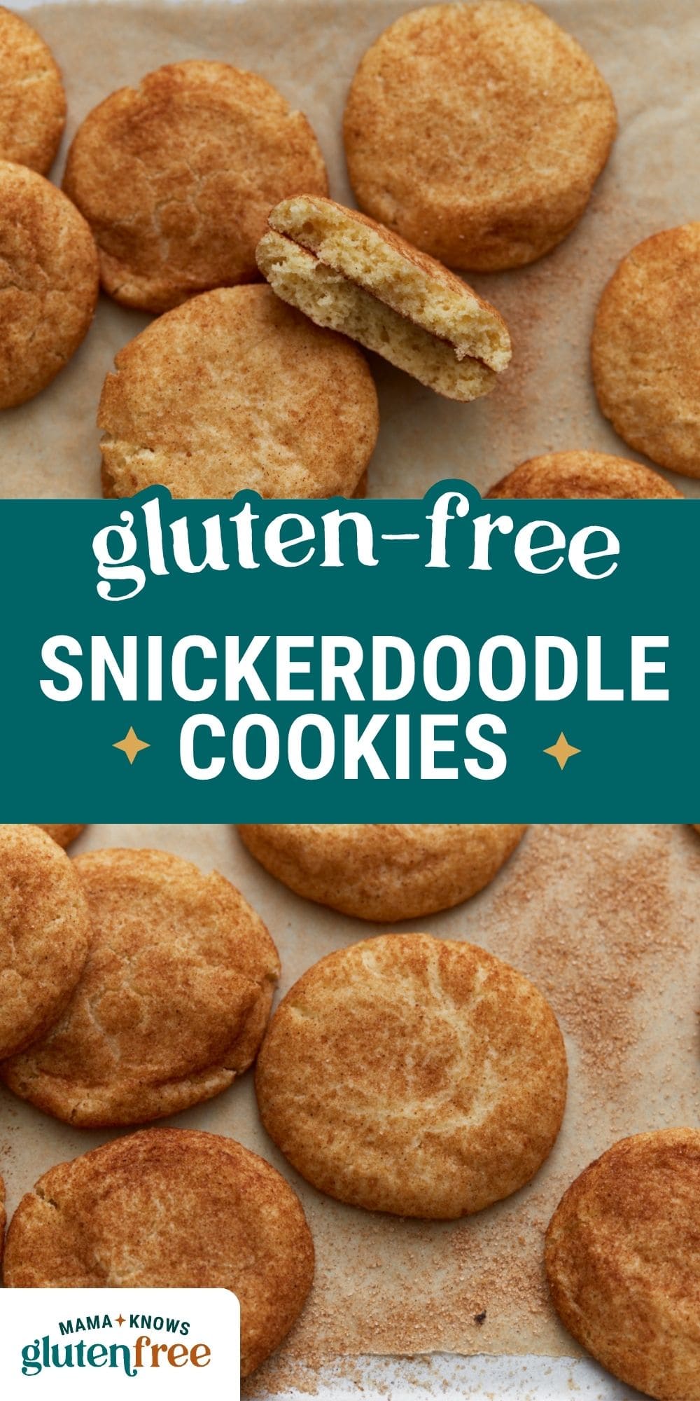 gluten-free snickerdoodle cookies pin image