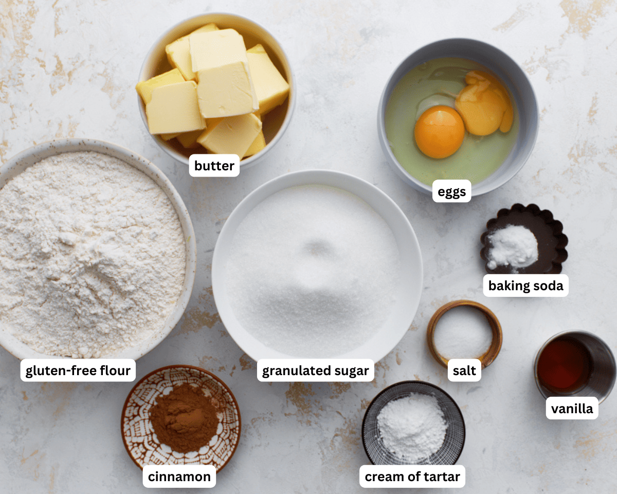 Gluten-free snickerdoodle cookies ingredients