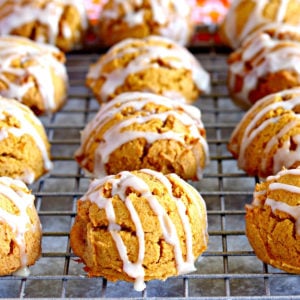 glutne-free pumpkin cookies on a cooling rack