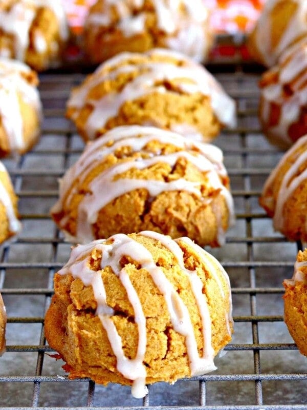 glutne-free pumpkin cookies on a cooling rack