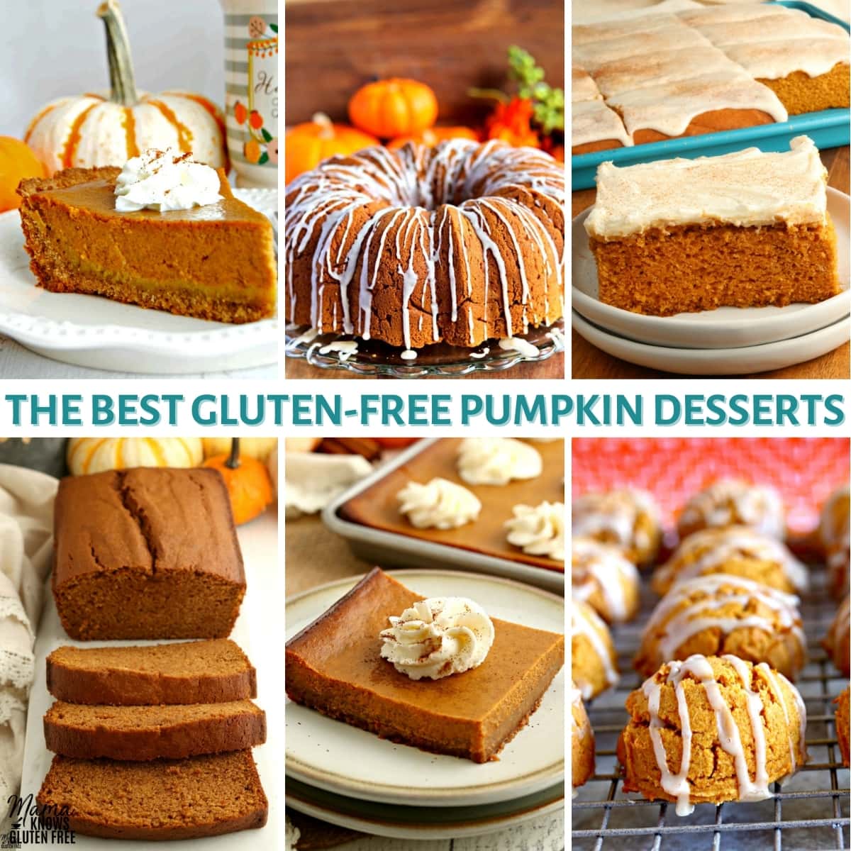 gluten-free pumpkin desserts recipe collage