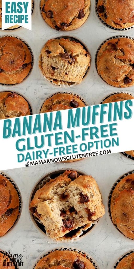 gluten-free banana muffins Pinterest pin 1n
