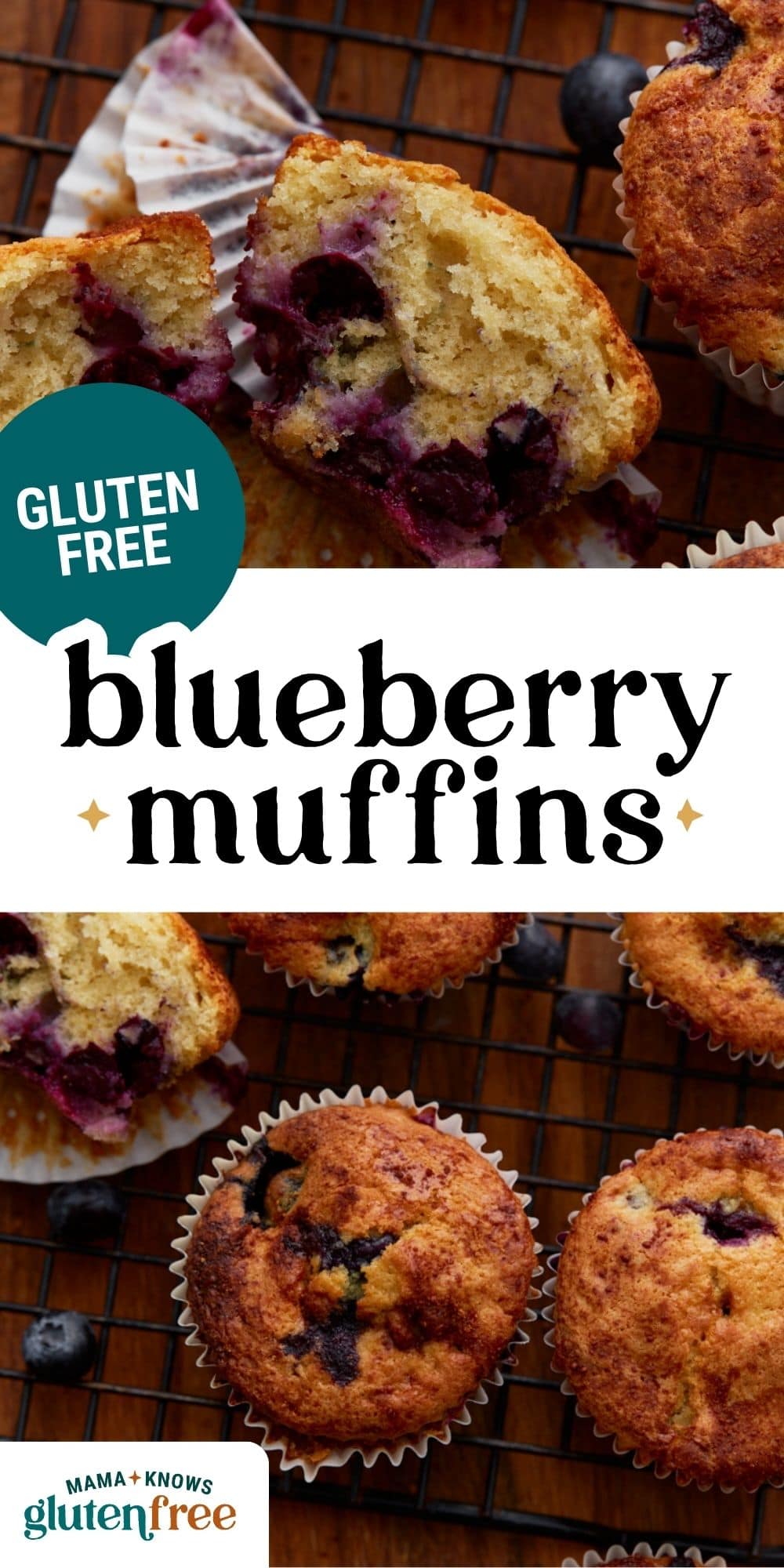 gluten-free blueberry muffins pin image