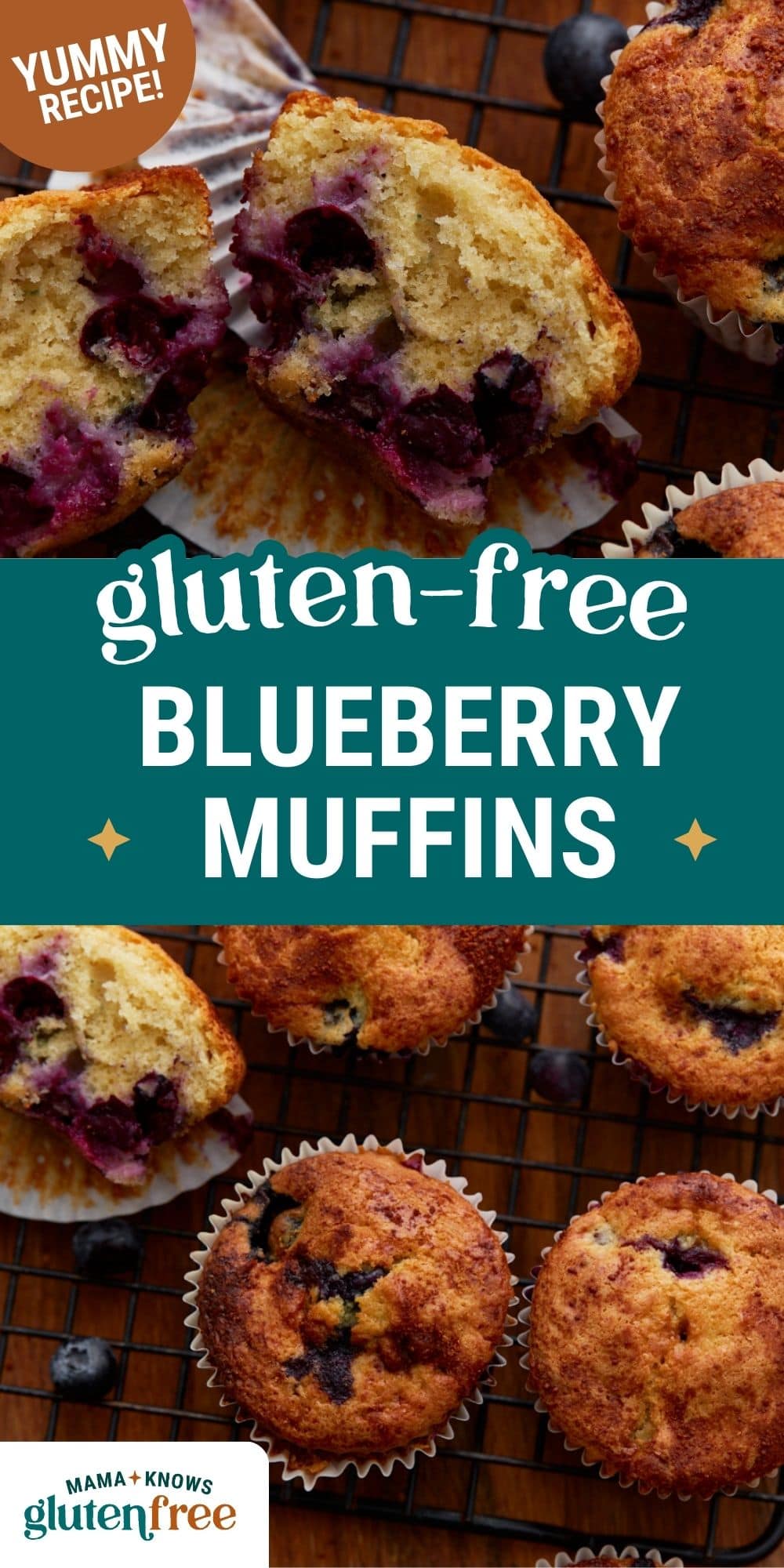 gluten-free blueberry muffins pin image