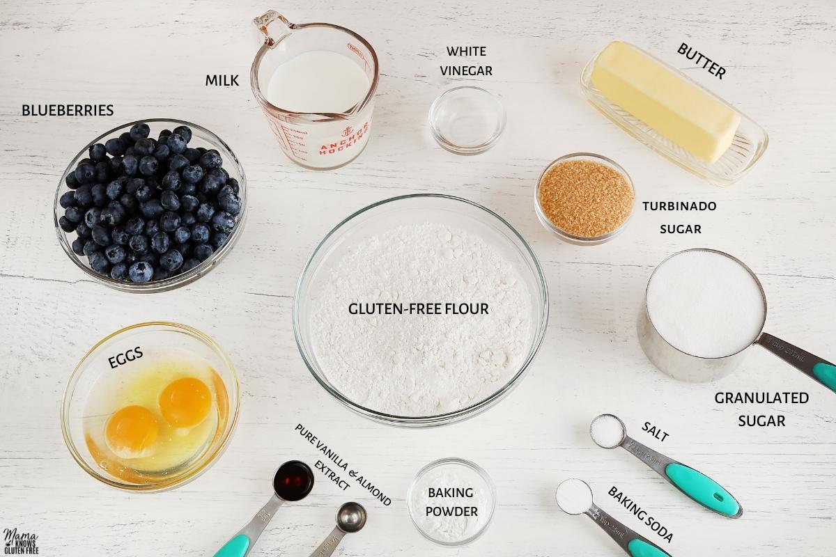gluten-free blueberry muffins recipe ingredients
