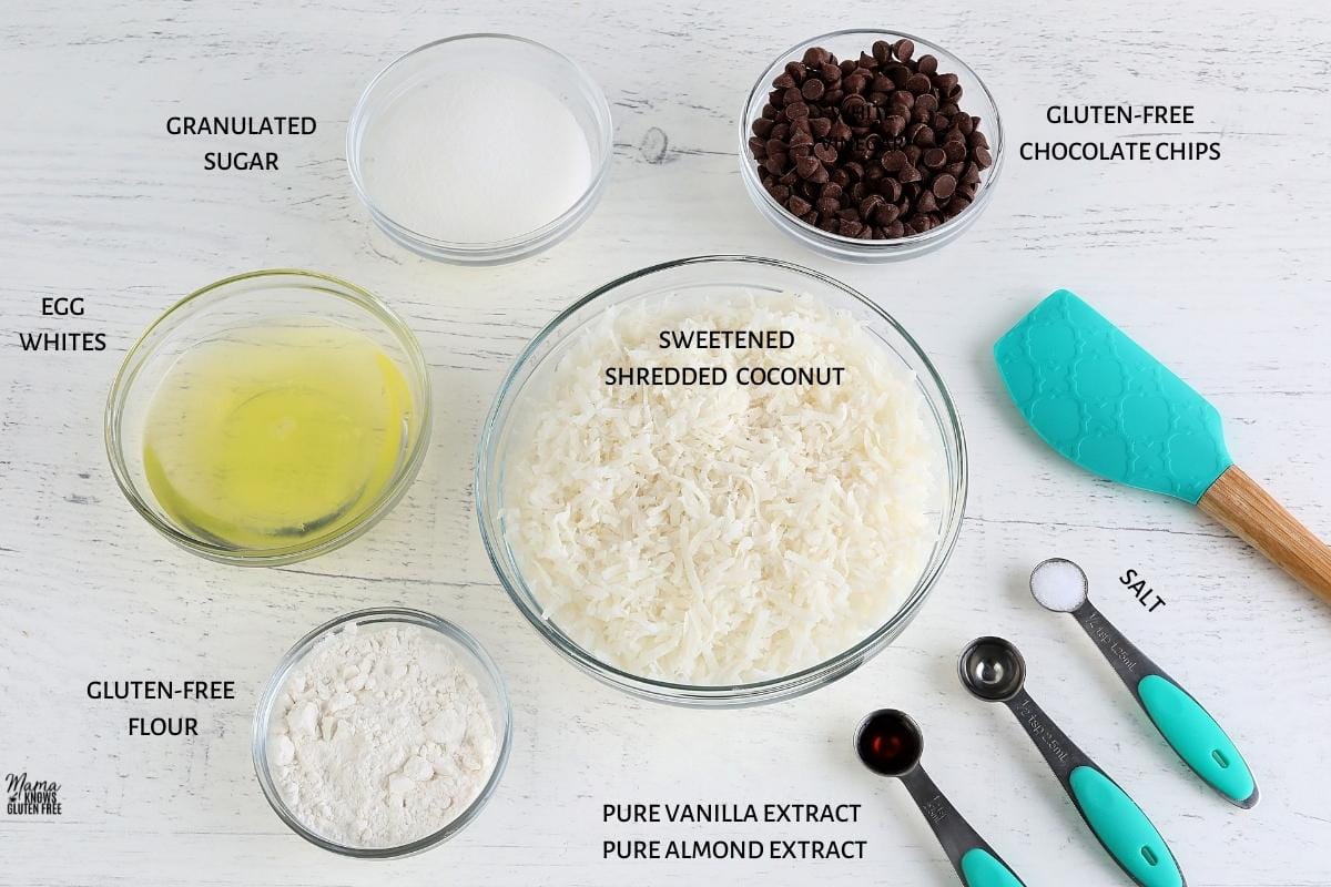 gluten-free coconut macaroons recipe ingredients photo collage