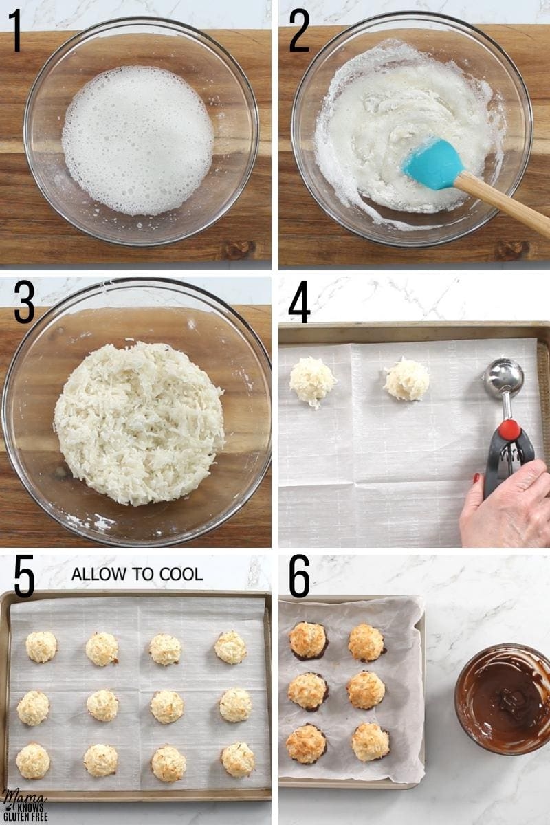 gluten-free coconut macaroons recipe steps photo collage