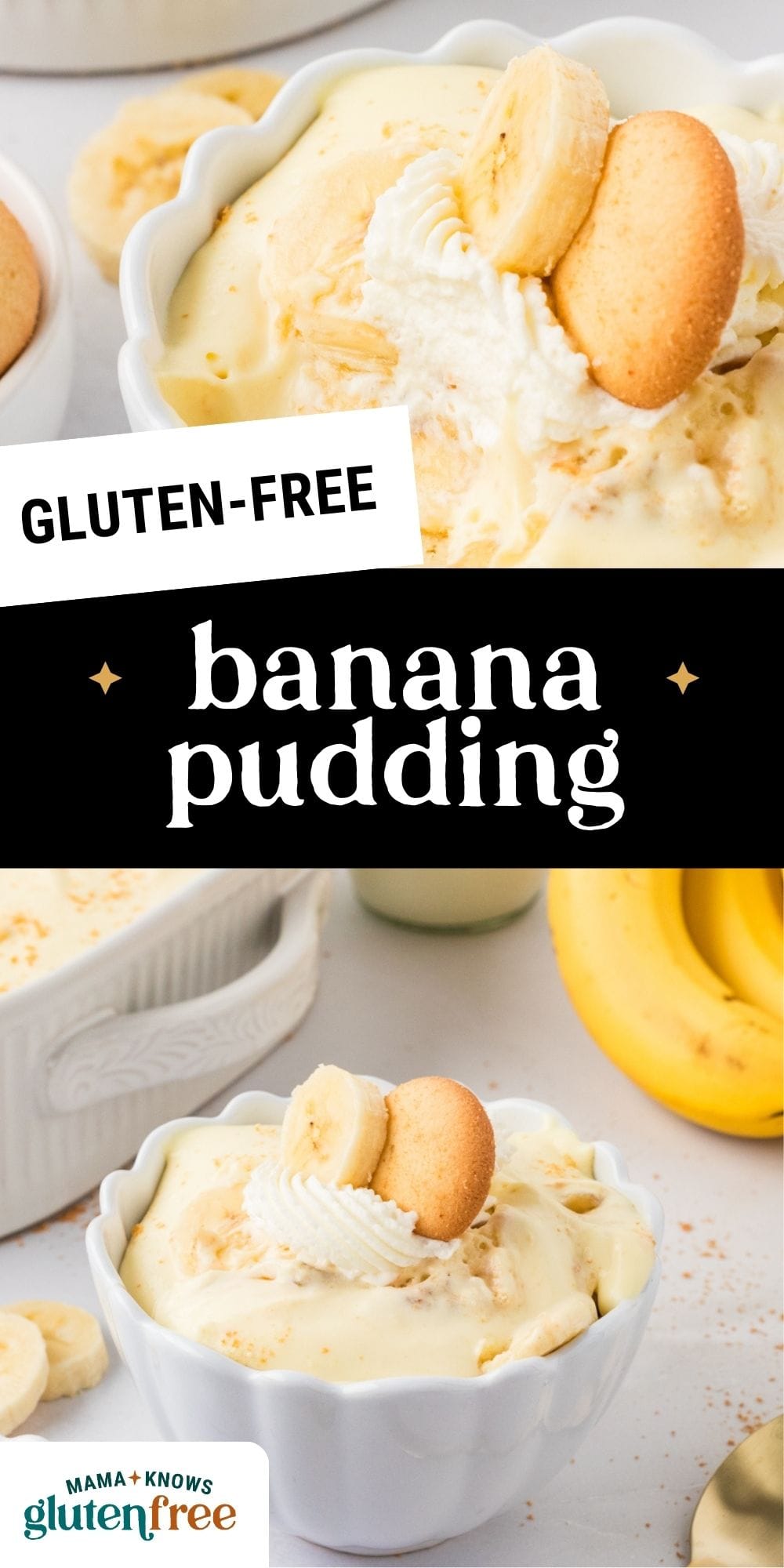 gluten-free banana pudding pin image