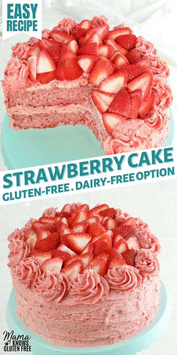 gluten-free strawberry cake Pinterest pin 1n