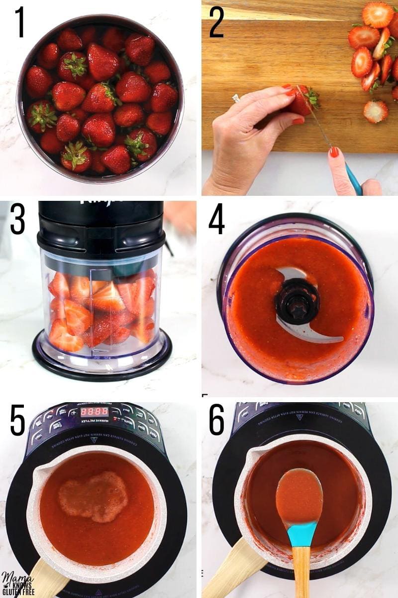 strawberry reduction recipe steps photo collage