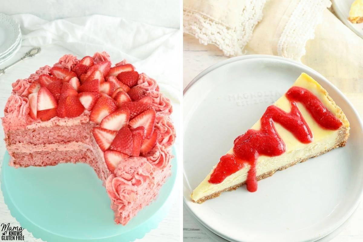 strawberry dessert photo collage
