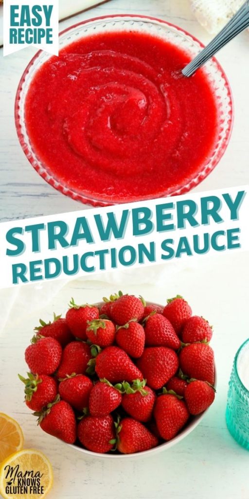 Strawberry reduction sauce Pinterest pin