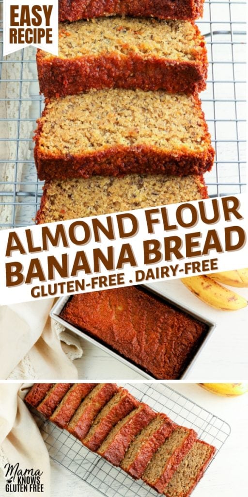 almond flour banana bread Pinterest pin
