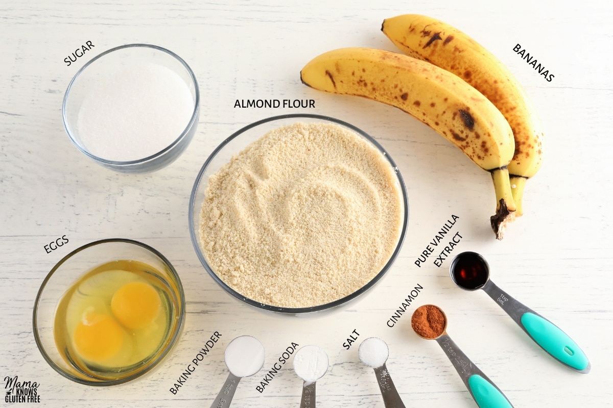 almond flour banana bread recipe ingedients
