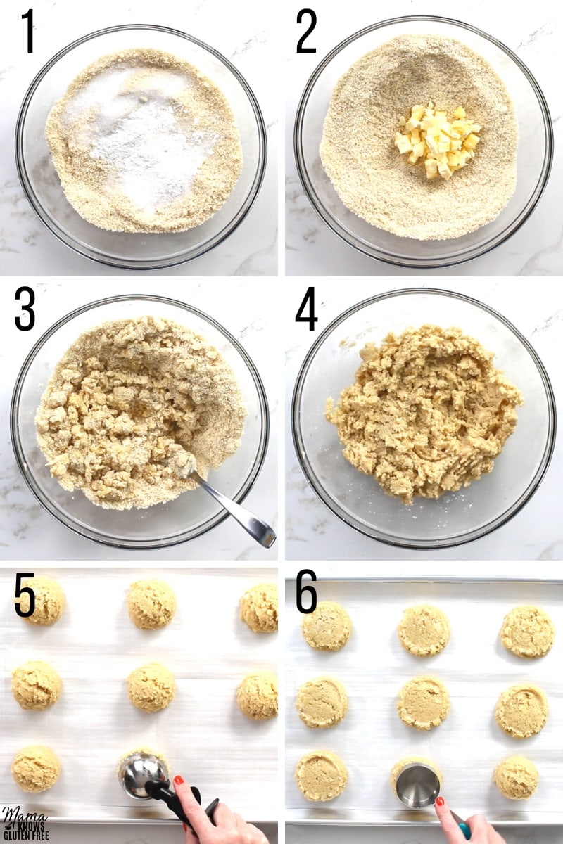 almond flour biscuit recipe steps 1-6