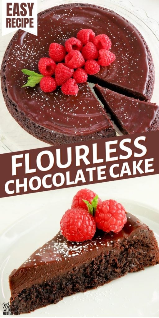 flourless chocolate cake Pinterest pin