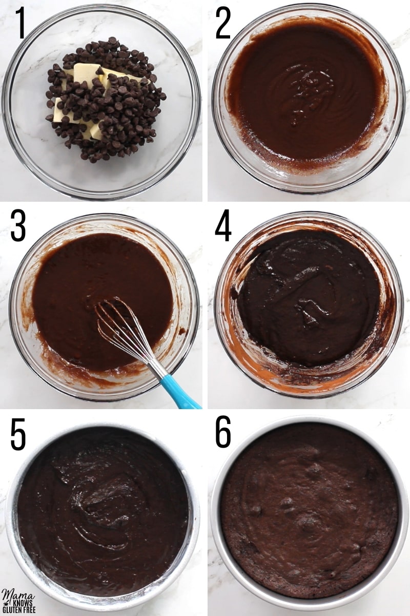 flourless chocolate cake recipe steps 1-6
