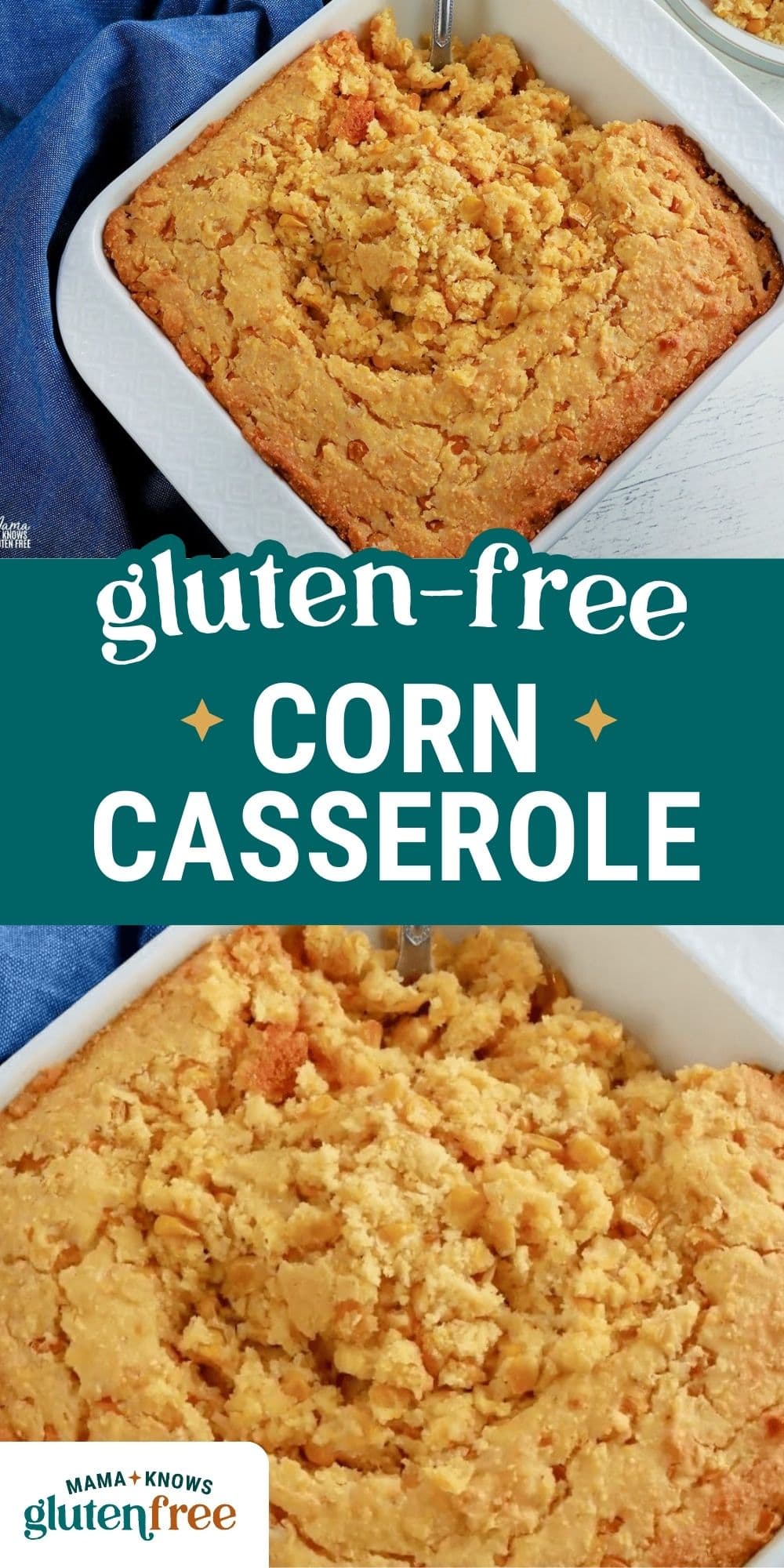 gluten free corn casserole pin image