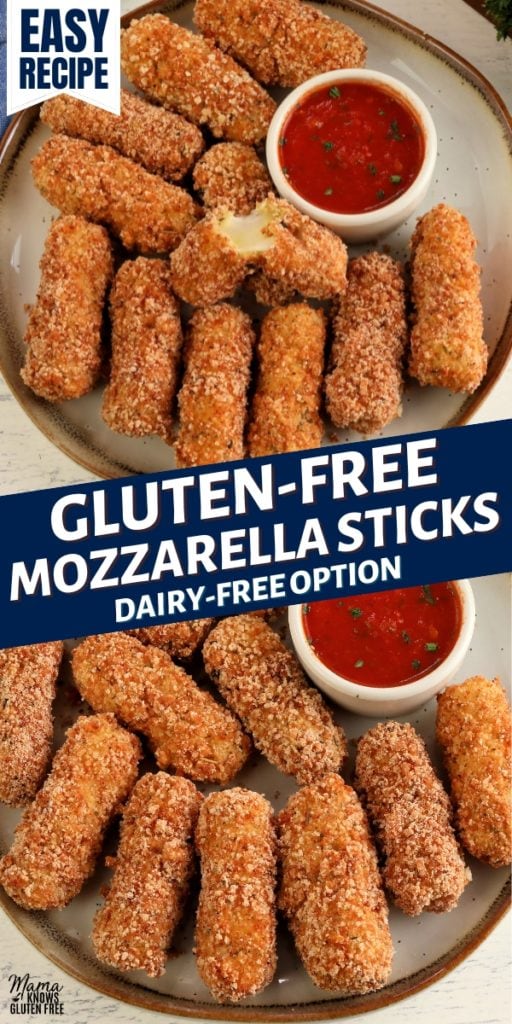 gluten-free mozzarella sticks Pinterest pin