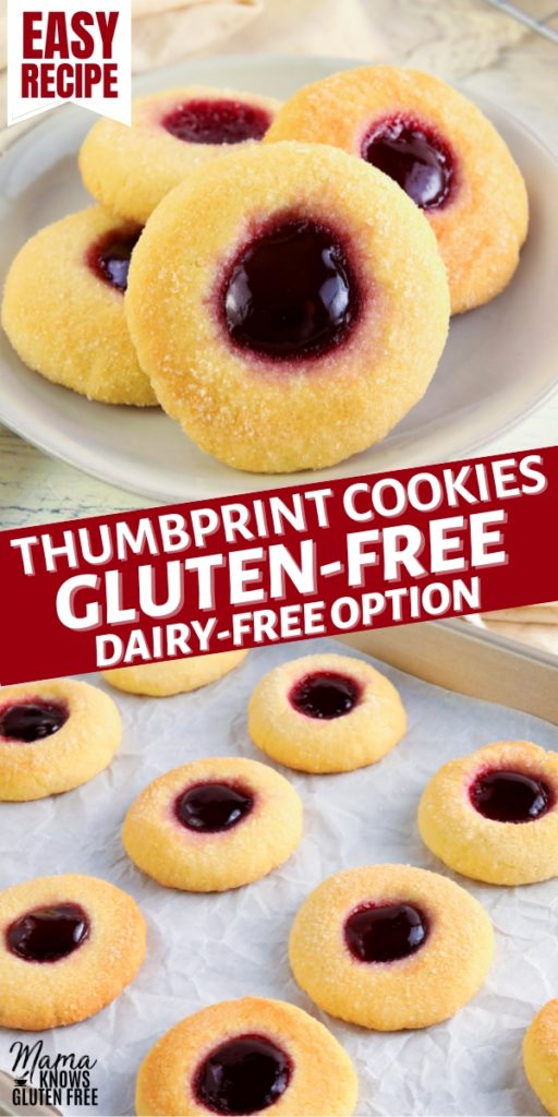 gluten-free thumbprint cookie Pinterest pin
