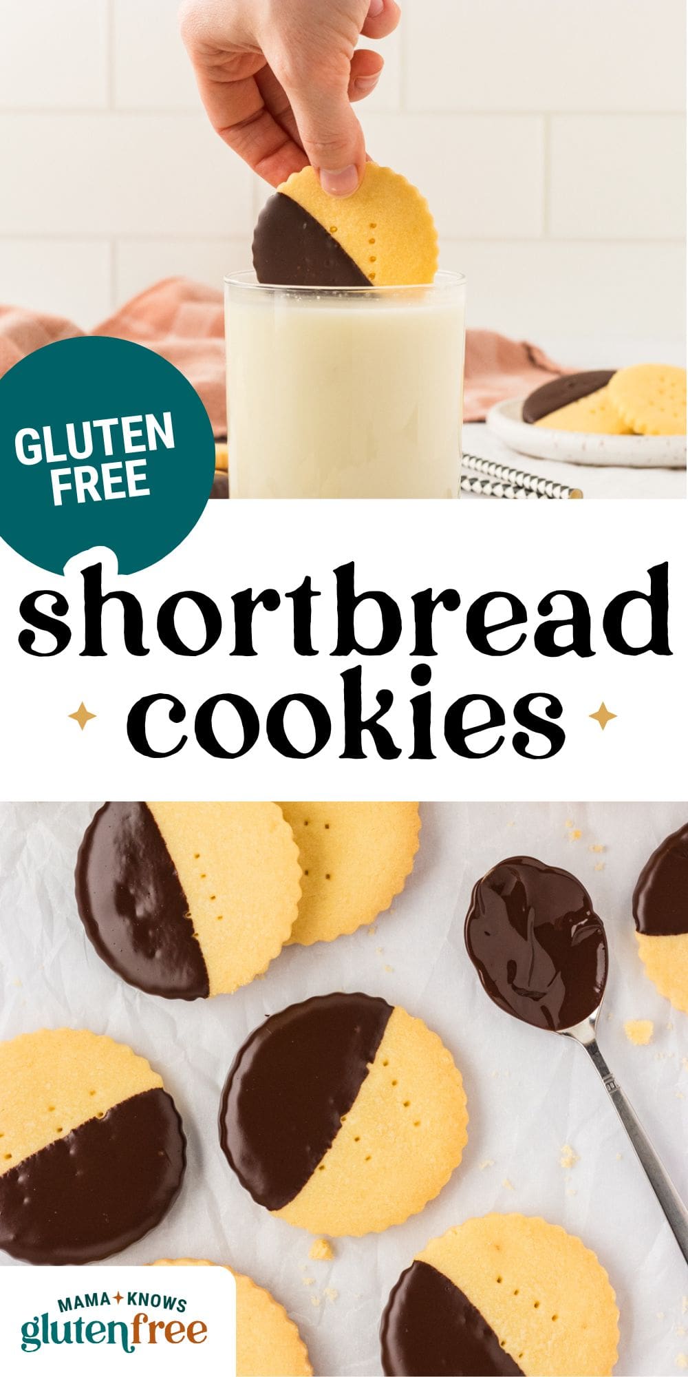 gluten-free shortbread cookies pin image