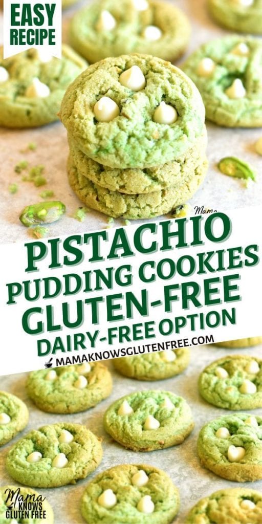 gluten-free pistachio cookies Pinterest pin.