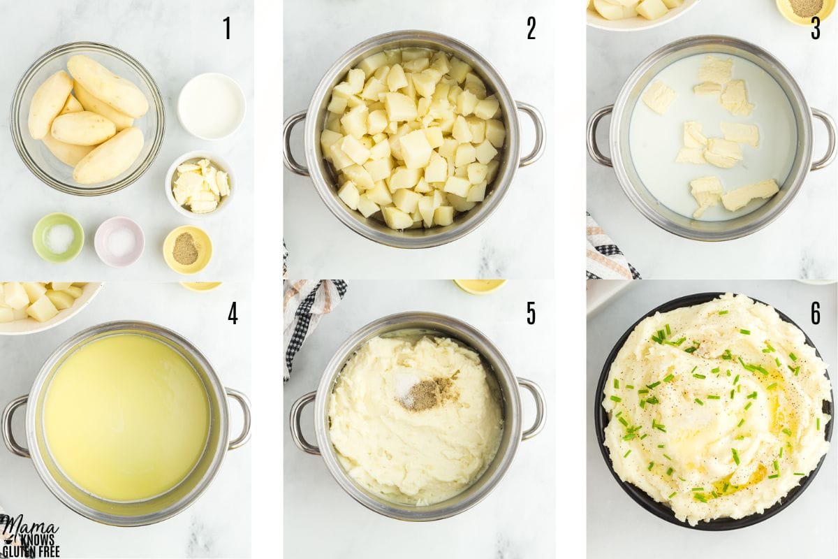 gluten-free recipe steps photo collage