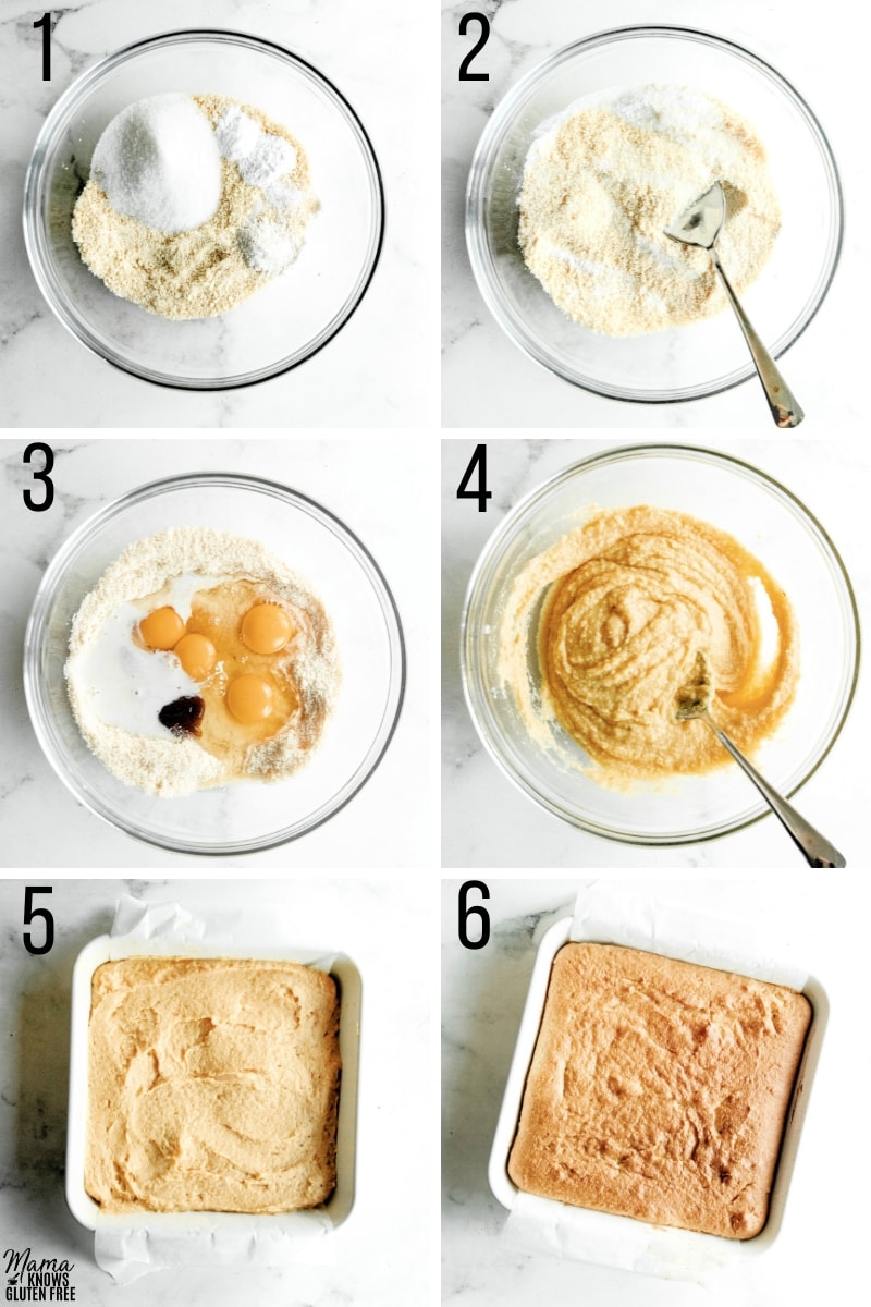 almond flour cake recipe steps 1-6