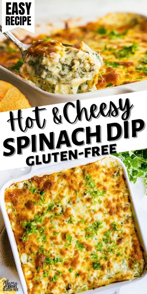 gluten-free spinach dip Pinterest pin