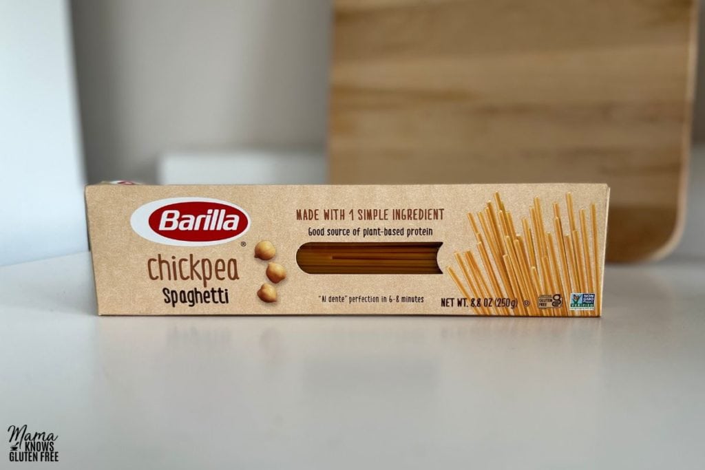 A box of Barilla Chickpea Spaghetti