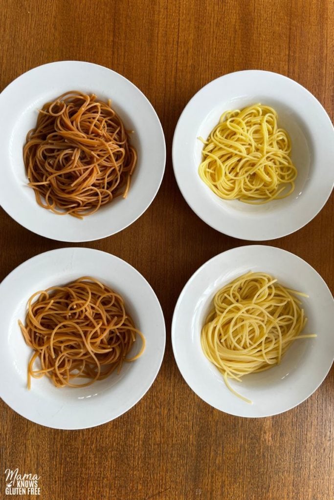 Different Gluten-Free Spaghettis used in the test.