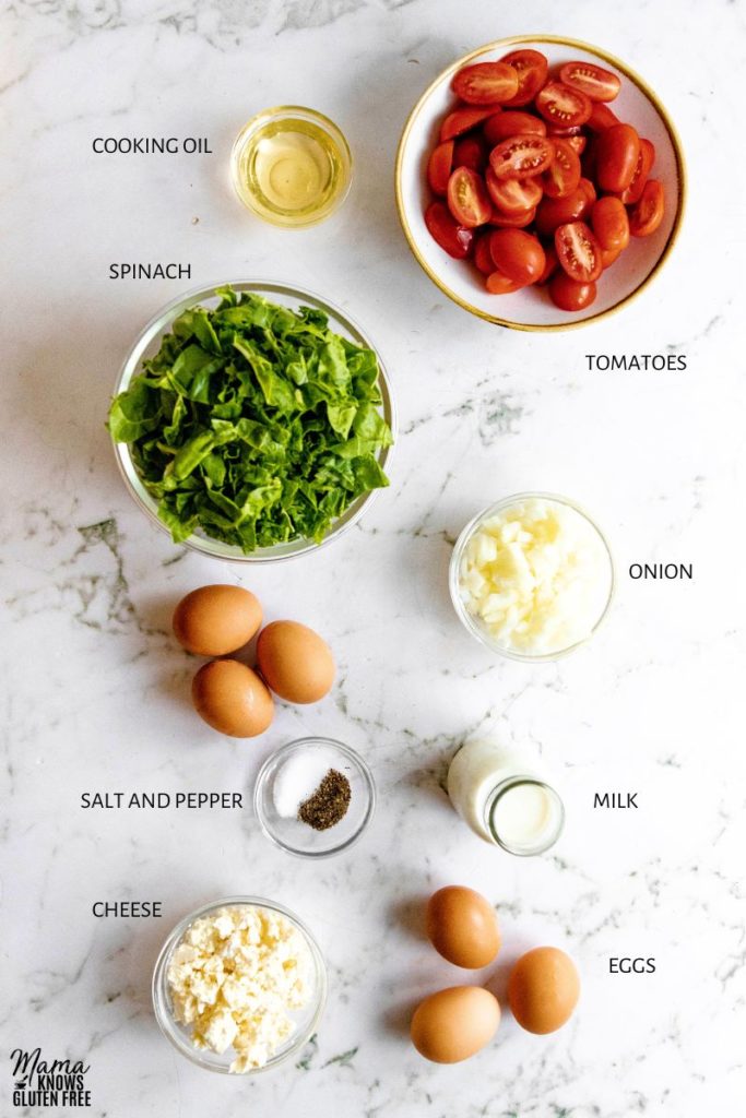 Ingredients used in a frittata.