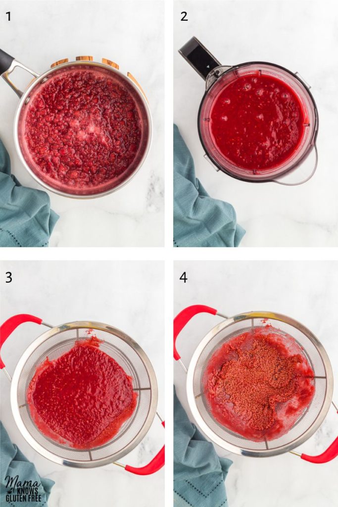 Recipe steps for making Raspberry coulis